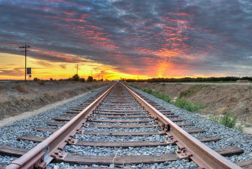 train track sunset