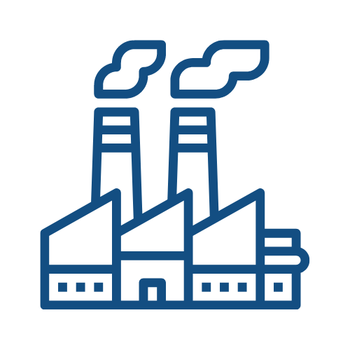 Clipart graphic of a factory